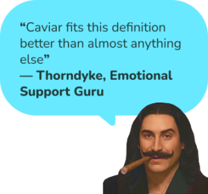 Casual caviar quote graphic – Thorndyke says black caviar is the ultimate small luxury