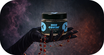 caviar jar showing early signs of quality loss and spoilage