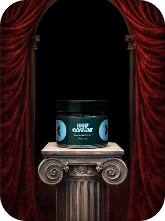Hey Caviar Kaluga caviar jar for casual caviar tasting