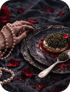 Kaluga caviar bead size texture and balanced salinity