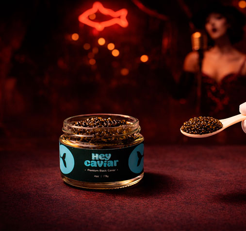 caviar jar with spoon showing signs of spoilage and freshness evaluation